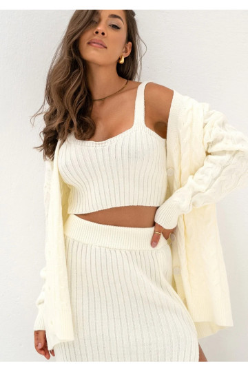 Celine - Short ecru knitted... 2