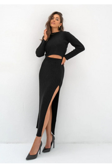 Celine - Black knitted maxi...