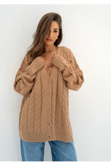 Daven - Camel brown braided...