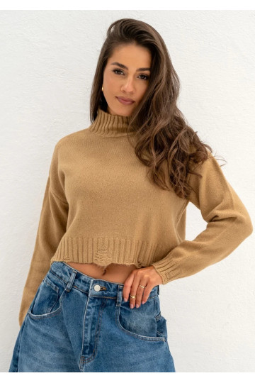 Nari - Camel polo neck sweater