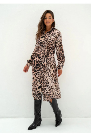 Lara - Leopard printed midi...