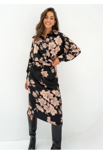 Clara - Roses printed midi...