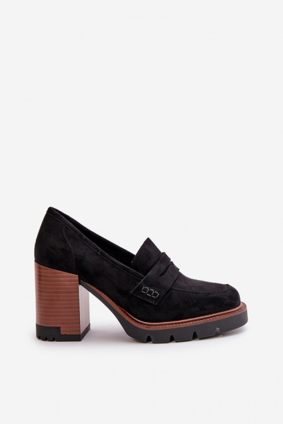 Women's high-heeled shoes made of Eco leather Suede Black Vinceza