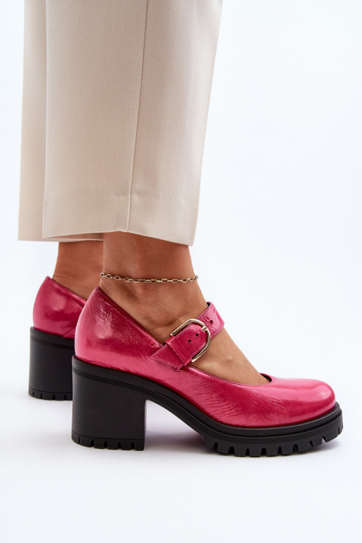 Lacquered shoes pink color Zazoo