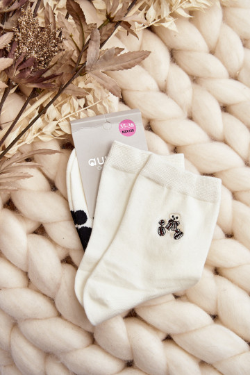Cotton socks with Bears in white color 2