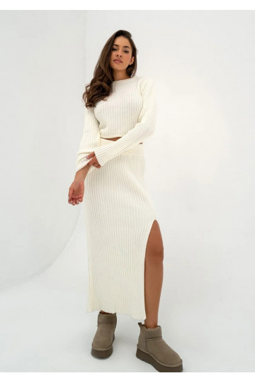 Kirry - Ecru knitted midi... 2