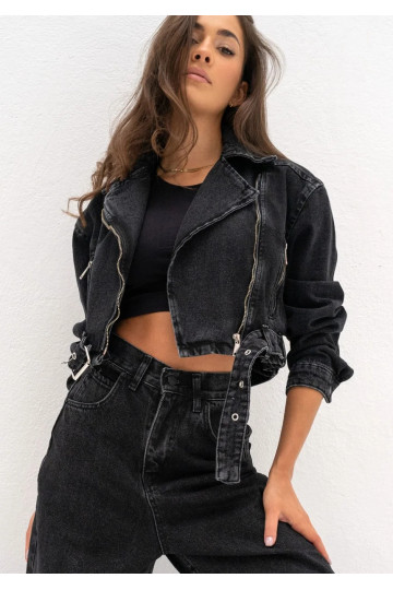 Moya - Black denim jacket...