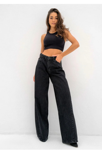 Tiff - Black wide jeans 2
