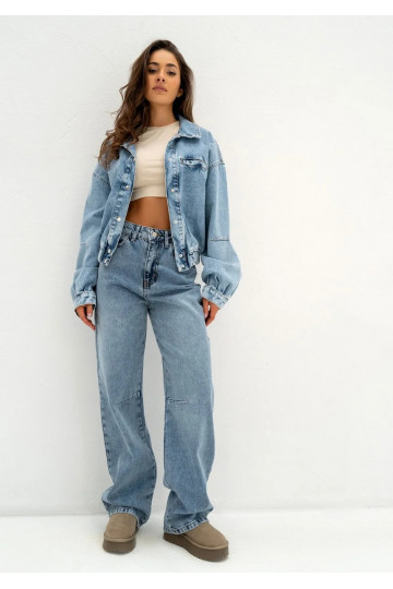Rock - Light blue wide jeans 2