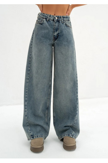 Tiff - Faded blue wide jeans