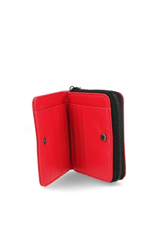 Women's wallet with magnetic closure in red color