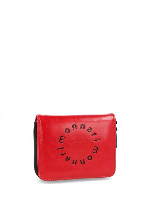 Women's wallet with magnetic closure in red color