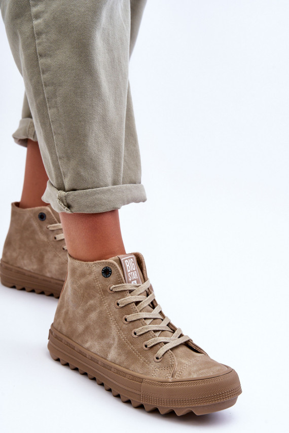 Women's Big Star High Sneakers Padded Beige GG274071