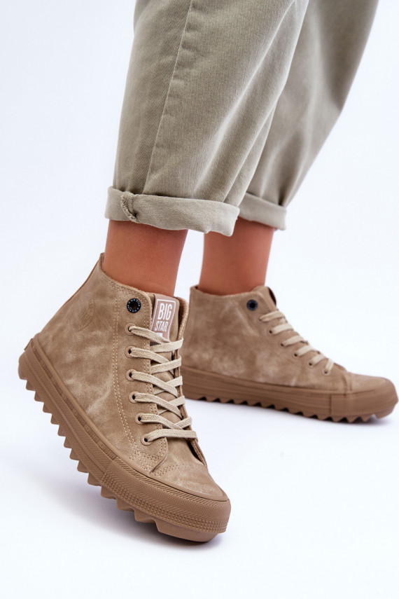 Women's Big Star High Sneakers Padded Beige GG274071