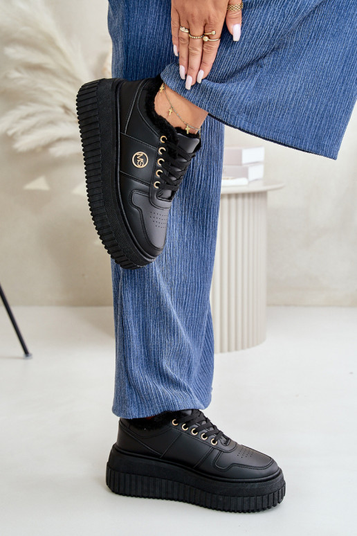 Sneakers Women's Sport Shoes Insulated On Massive Sole Black Verissha Sneakers Women's Sport Shoes Insulated On Massive Sole Black Verissha