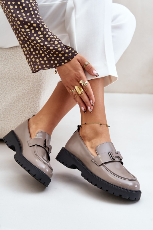 Women's Lacquered Moccasins Vinceza 62187 Grey Women's Lacquered Moccasins Vinceza 62187 Grey