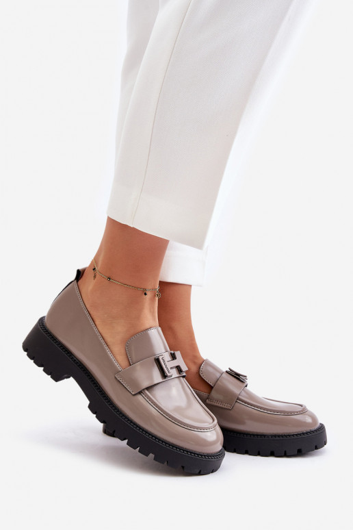 Women's Lacquered Moccasins Vinceza 62187 Grey Women's Lacquered Moccasins Vinceza 62187 Grey