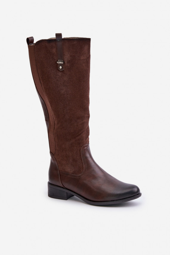 Women's insulated knee-high boots brown Ivasira
