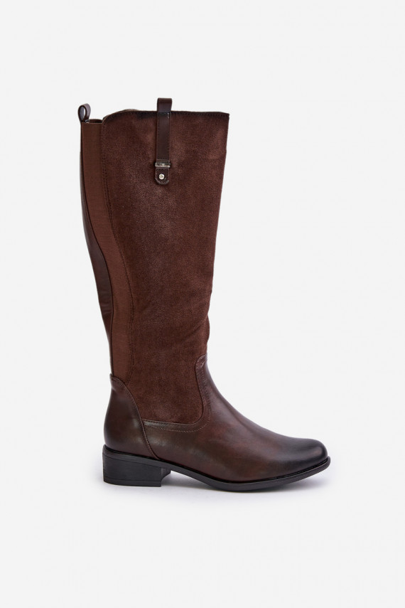 Women's insulated knee-high boots brown Ivasira