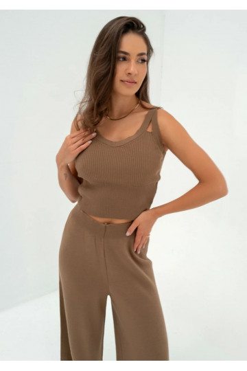 Mebo - Camel brown knitted top 2