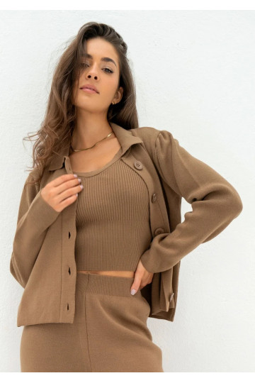 Mebo - Camel brown knitted...