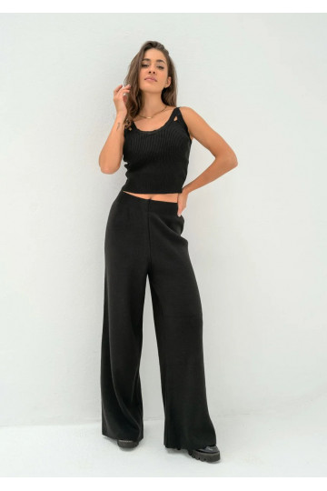 Mebo - Black knitted trousers