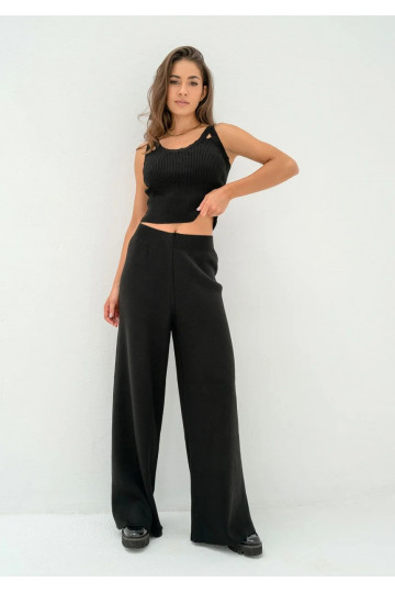 Mebo - Black knitted trousers 2