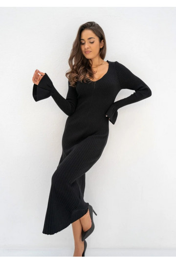 Leyla - Black knitted maxi... 2