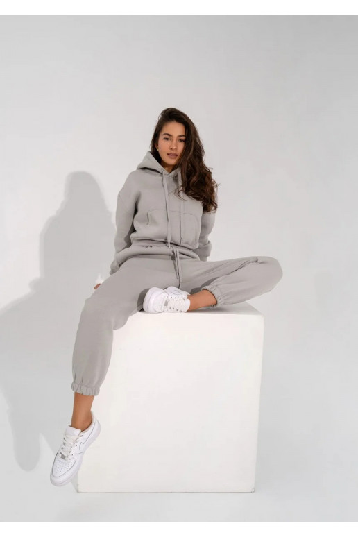 Gray hoodie with white strings best sale