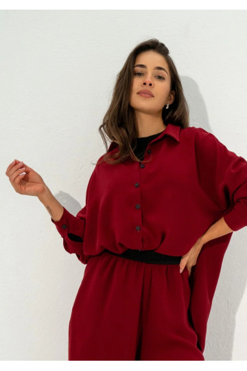 Mori - Loose claret shirt