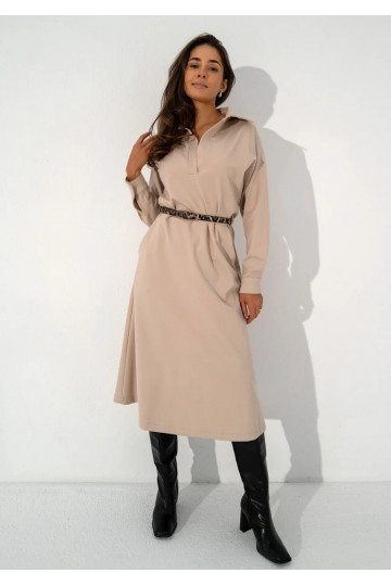 Madeline - Beige midi dress 2
