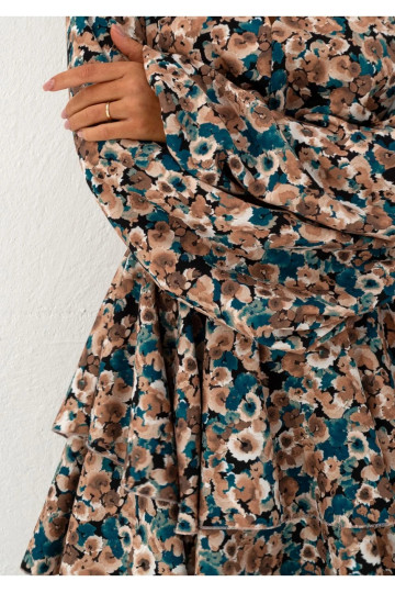 Mia - Brown frilled floral... 2