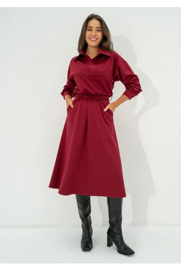 Madeline - Claret midi dress