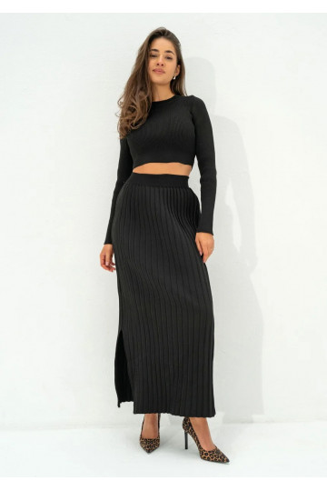 Marie - Black short knitted...