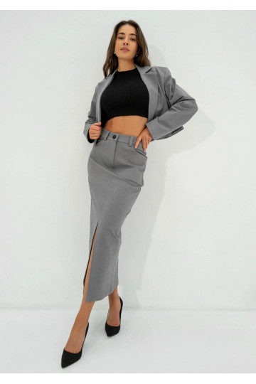 Cora - Short melange grey...