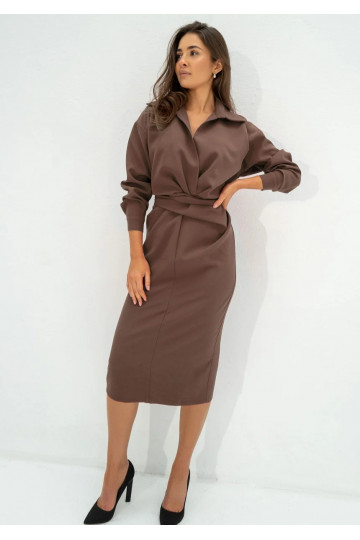 Eloise - Brown midi dress