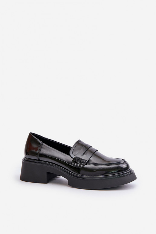 Lacquered Loafers Women's D&A JC42-62 Black Lacquered Loafers Women's D&A JC42-62 Black
