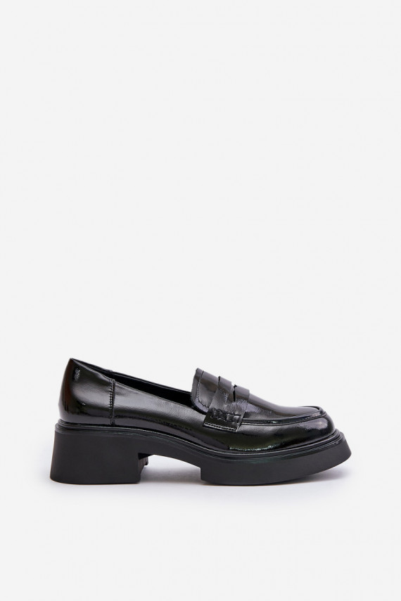 Black patent loafers D&A