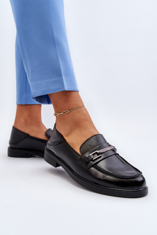 Women's Black Leather Loafers Nurea Women's Black Leather Loafers Nurea