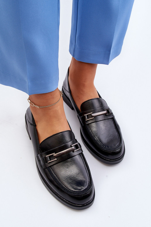 Women's Black Leather Loafers Nurea Women's Black Leather Loafers Nurea