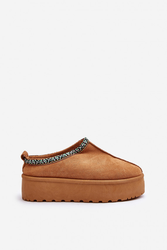Women's platform slippers in brown Neroma
