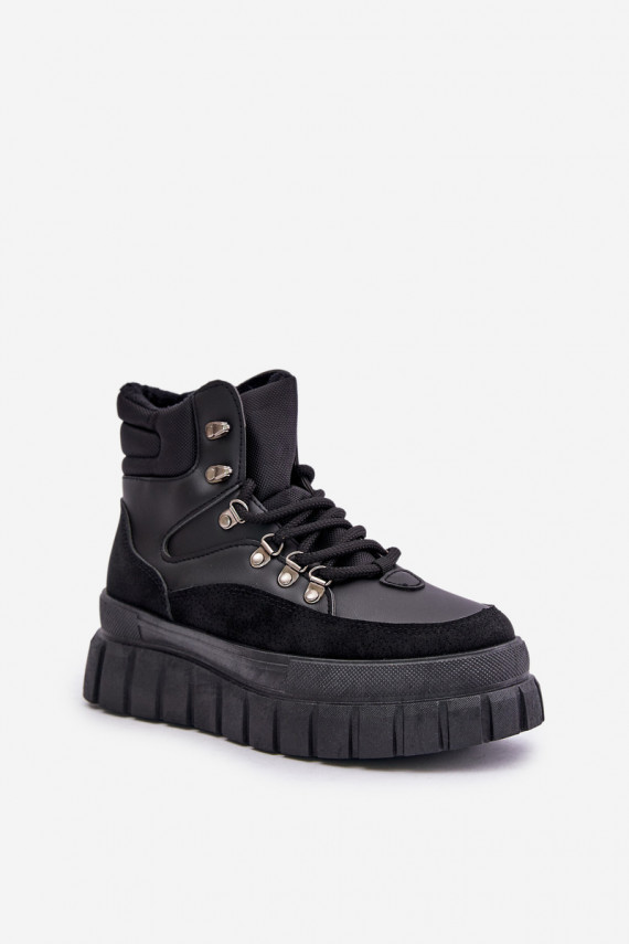 Women's Insulated Ankle Boots On Platform Black Jelenia