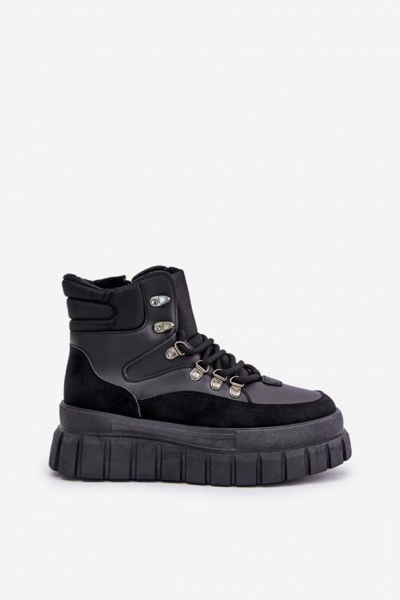 Women's Insulated Ankle Boots On Platform Black Jelenia