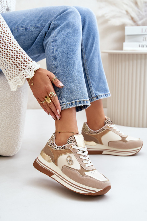 Beige Platform Women's Sneakers Debizia Beige Platform Women's Sneakers Debizia