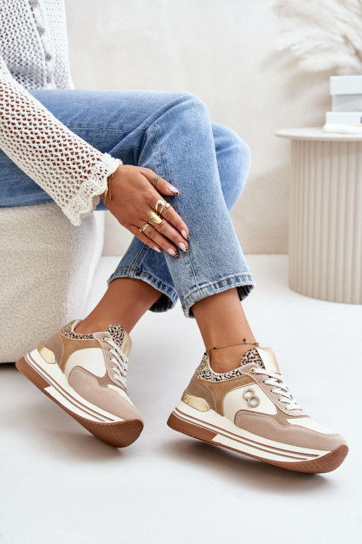 Beige Platform Women's Sneakers Debizia Beige Platform Women's Sneakers Debizia