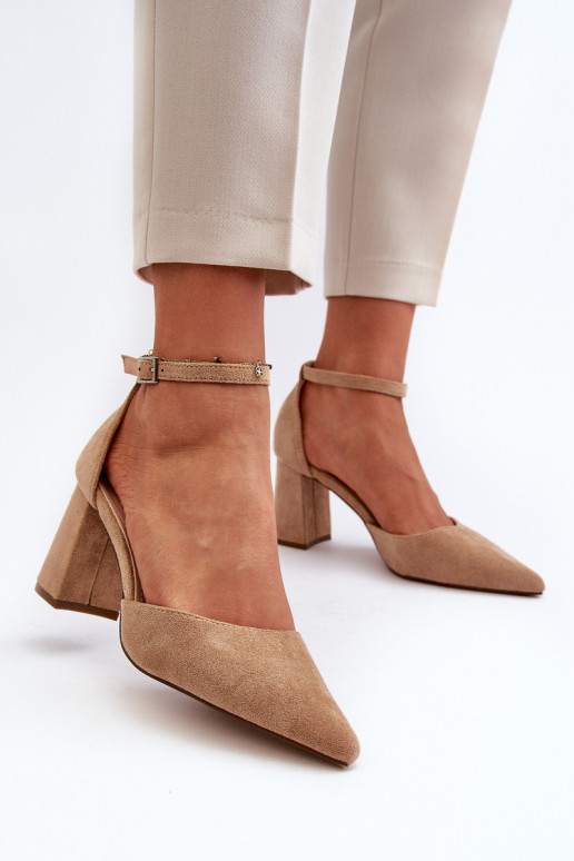 copy of High Heel Pumps With Pointed Toes Beige Eco Suede Halene