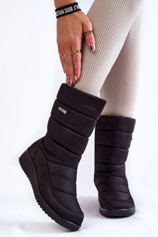 Warm Wedge Snow Boots Black Calena