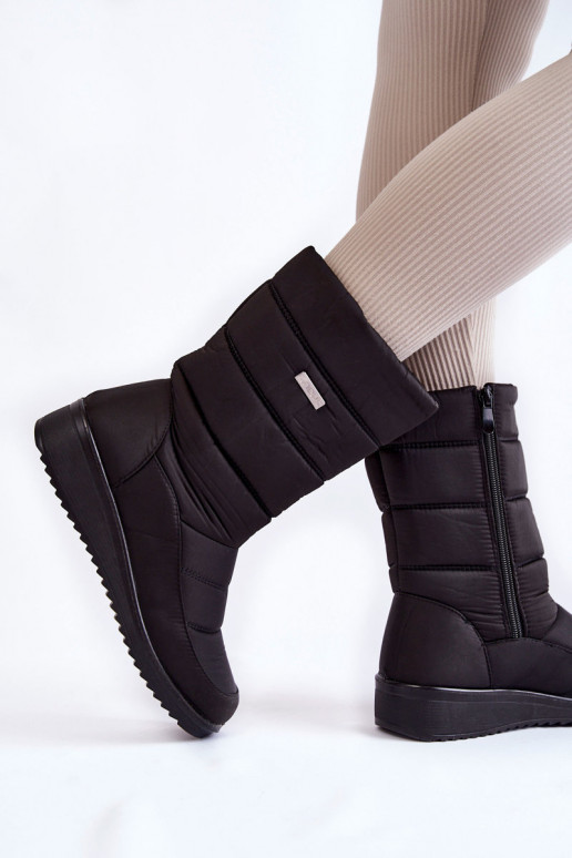 Warm Wedge Snow Boots Black Calena
