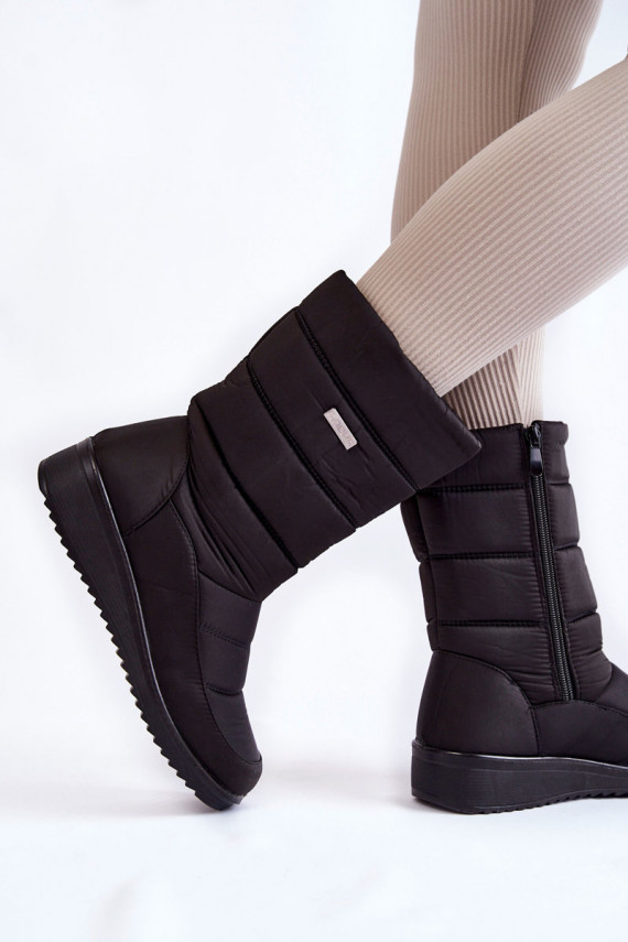 Warm Wedge Snow Boots Black Calena