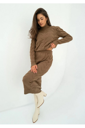 Roxen - Brown knitted midi... 2